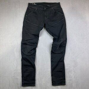 G Star Raw Mens Pants 33 Black Jeans 5620 3D Super Slim Stretch Button Fly 33x32